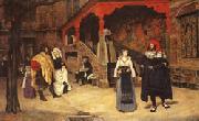 James Tissot Meeting of Faust and Marguerite oil on canvas